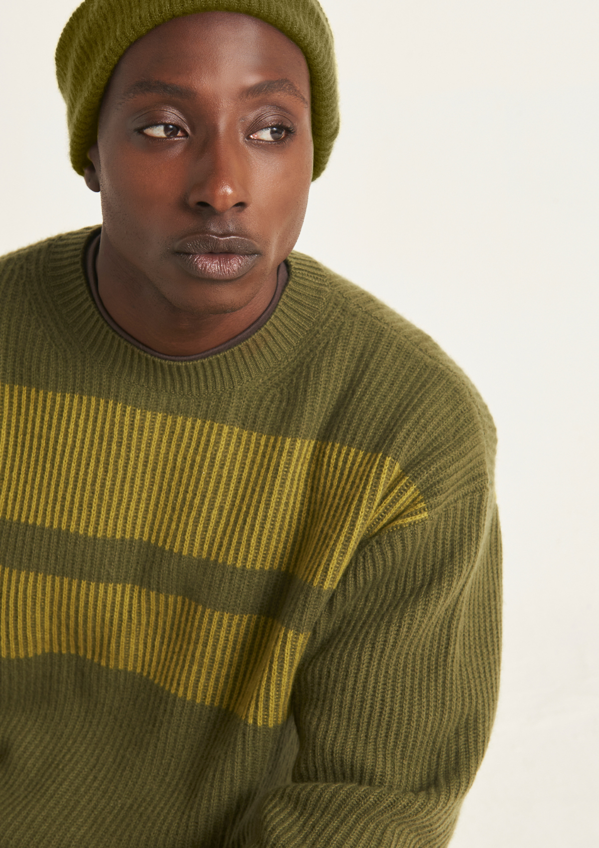 Mens Cashmere Hat in Bayleaf Green