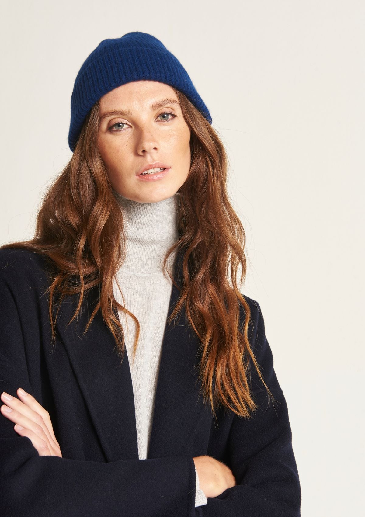 Cashmere Beanie in Midnight Blue