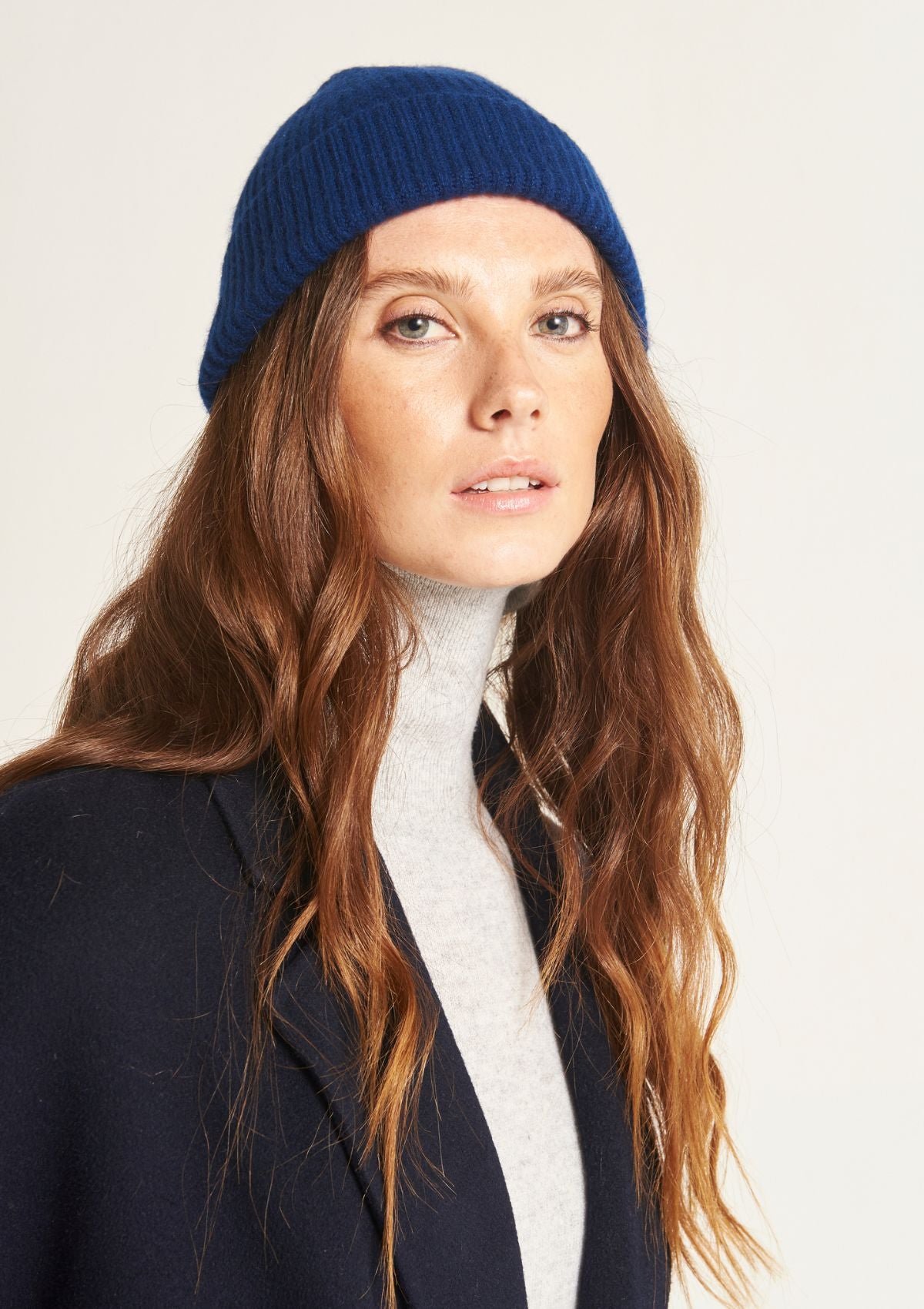 Cashmere Beanie in Midnight Blue