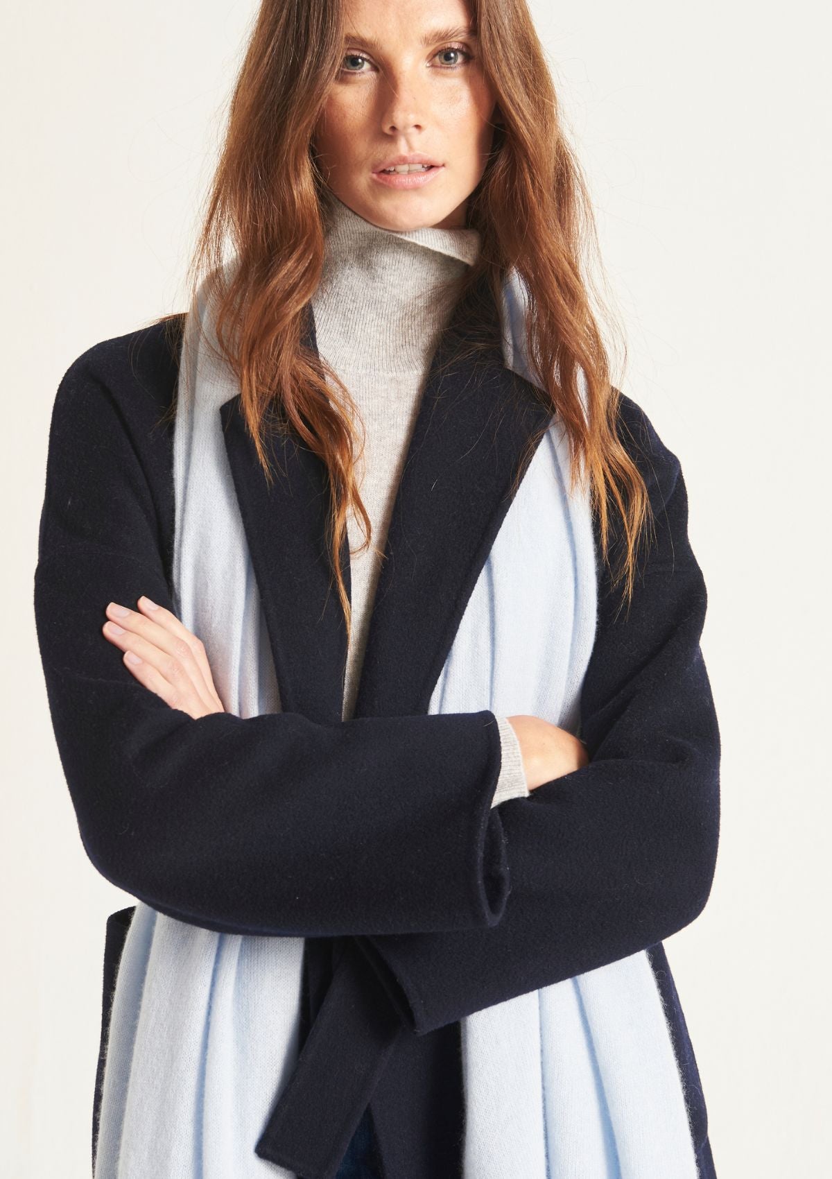 Cashmere Lofty Blanket Scarf in Whisper Blue