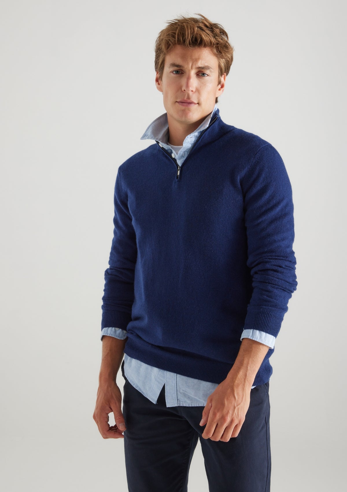Cashmere Sweater with Zip
