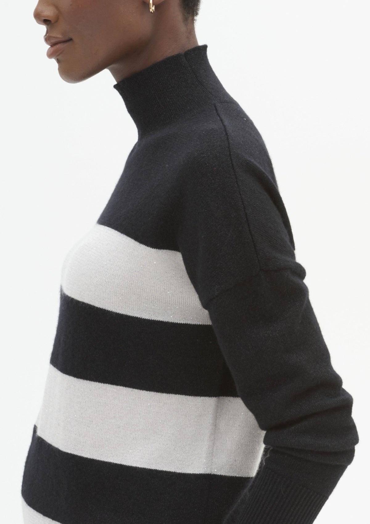 Striped hot sale turtleneck sweater