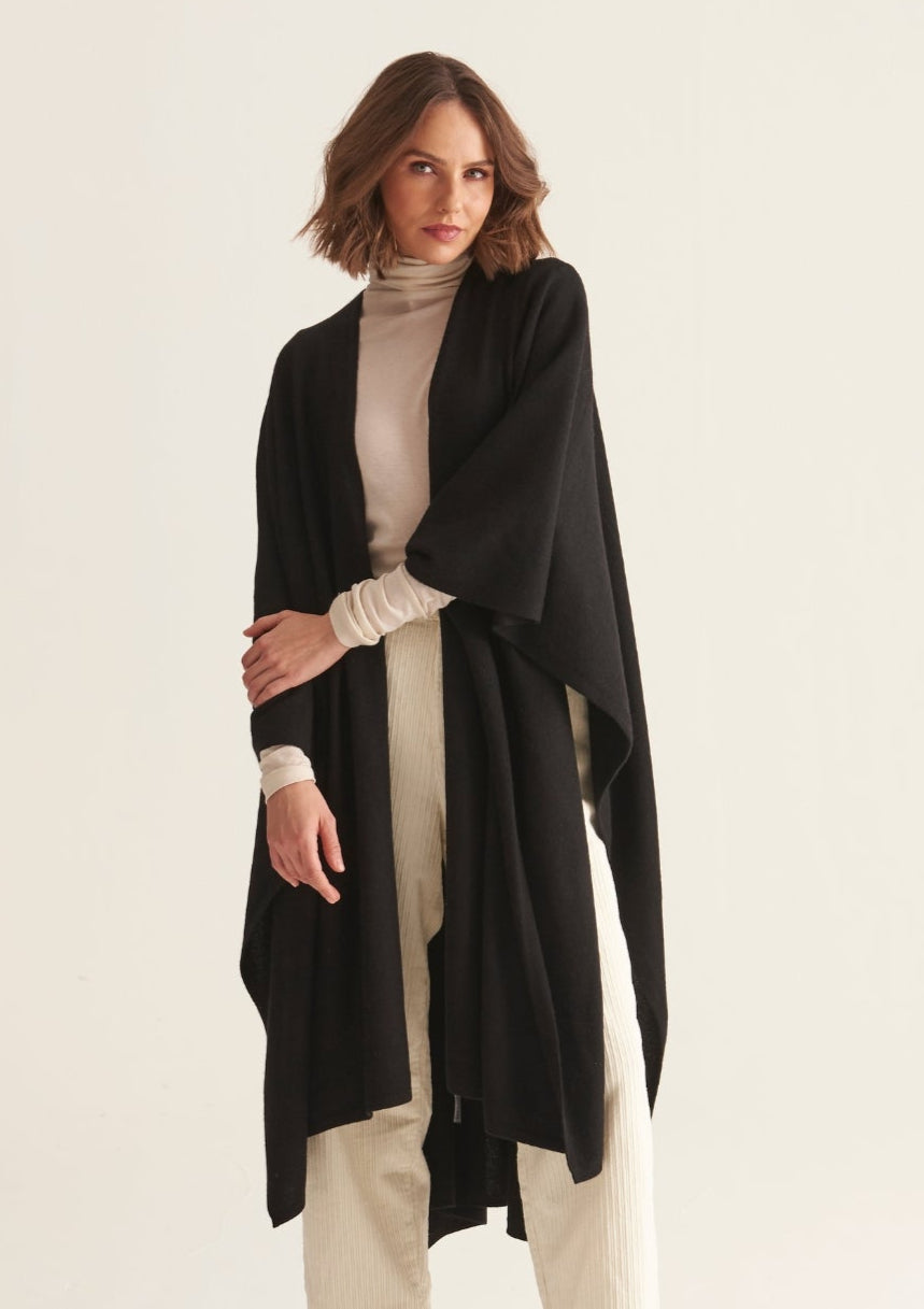 Black cashmere 2025 cape wrap shawl