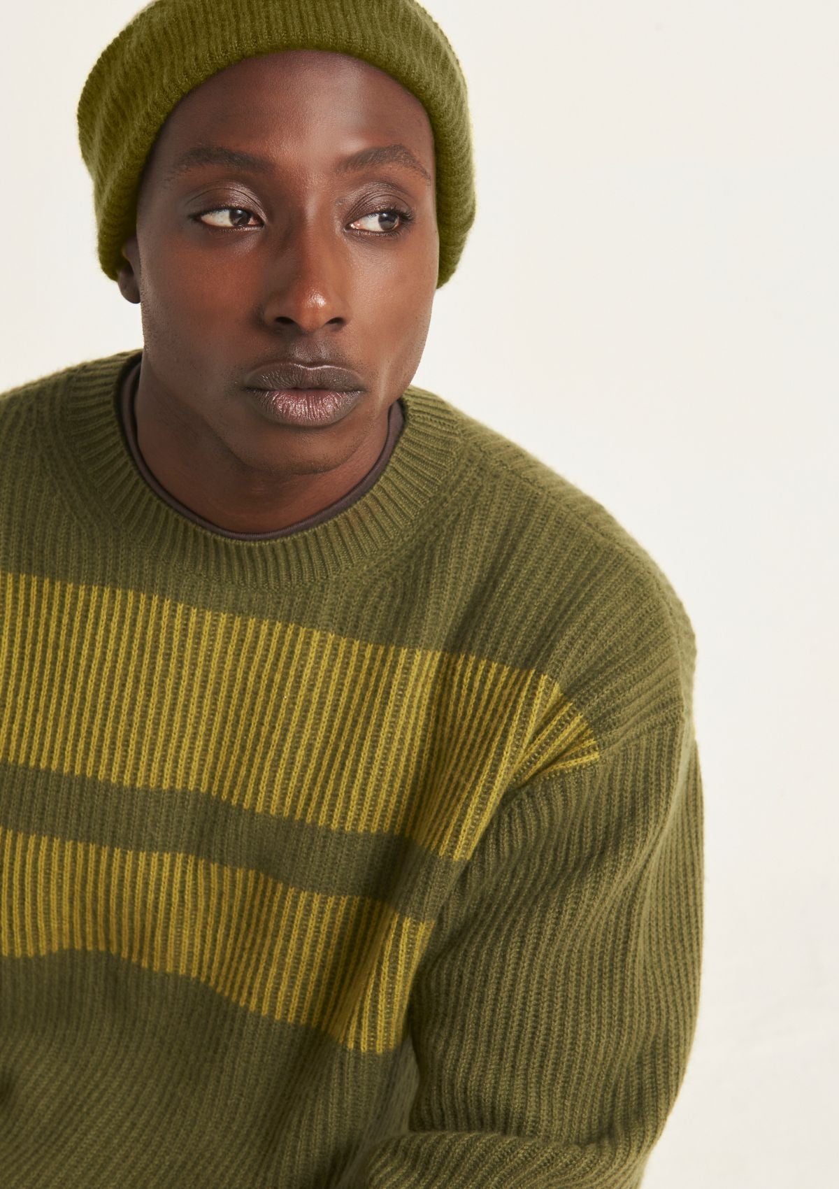 Mens Cashmere Hat in Bayleaf Green