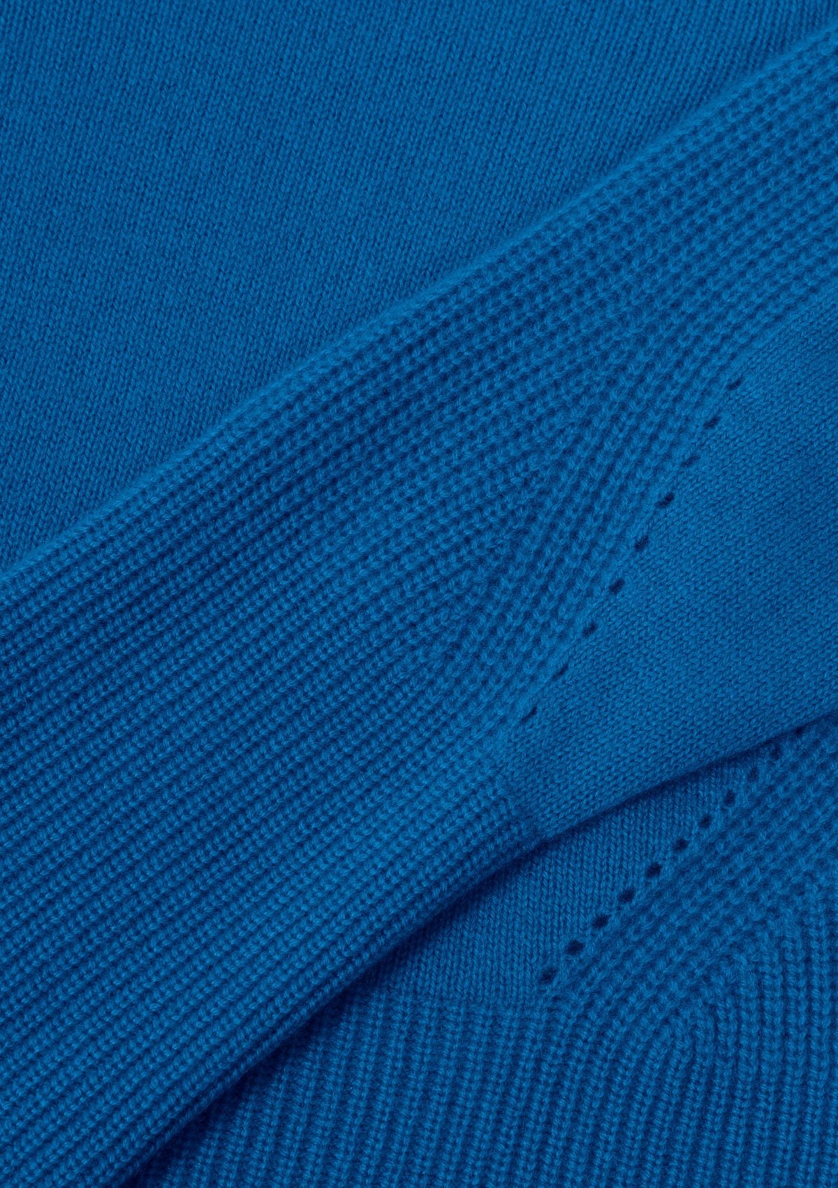 Ribbed Detail Lofty Crew Sweatshirt in Lake Blue