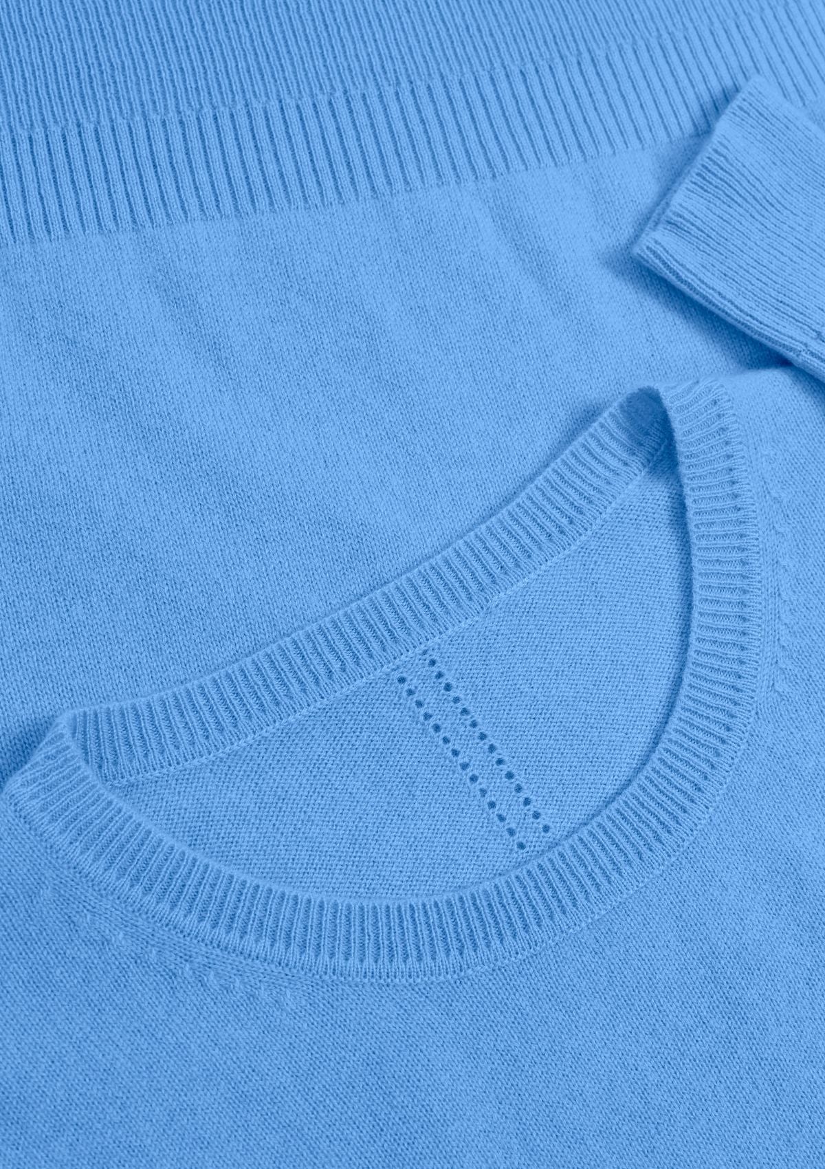 Cashmere Crew Neck Sweater in Delta Blue