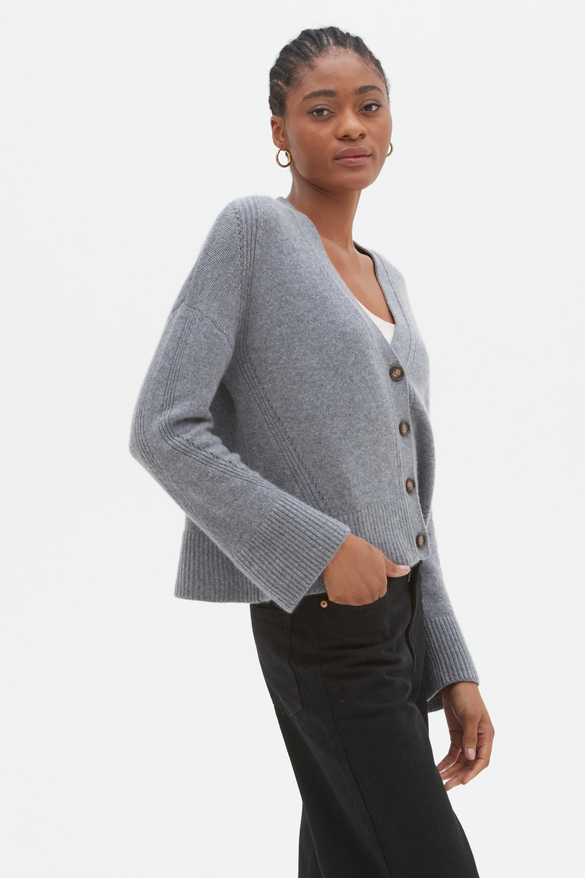 Gray cashmere clearance cardigan